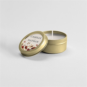 Bougie mariage en automne or - Mise en situation