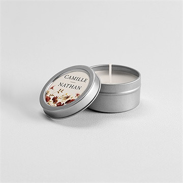 Bougie mariage en automne argent - Mise en situation