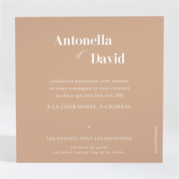 Carton d'invitation mariage engagés