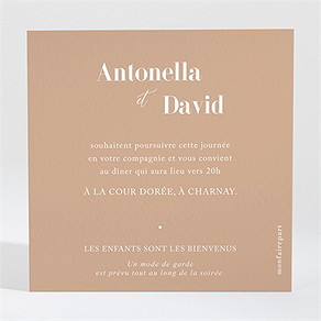 Carton d'invitation mariage engagés