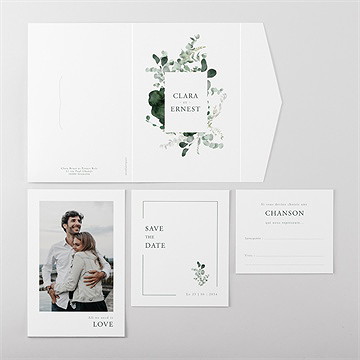 Faire-part mariage tendre murmure - Vue ensemble extérieur