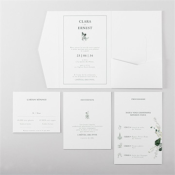 Faire-part mariage tendre murmure - Vue d'ensemble intérieur