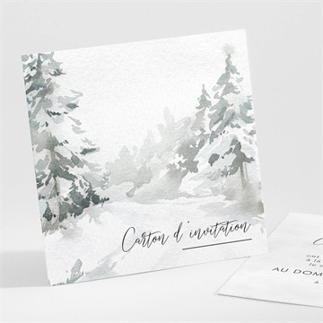 Carton d'invitation mariage montagnes étui