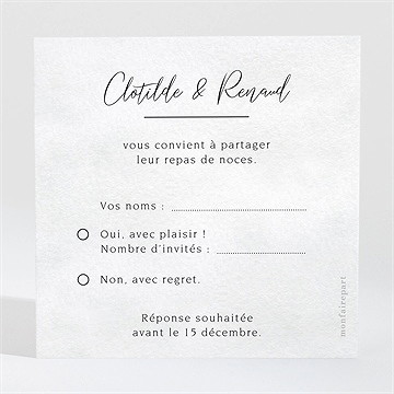 Carton réponse mariage montagnes - Dos du carton