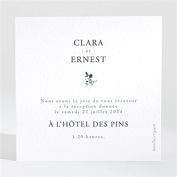 Carton d'invitation mariage tendre murmure - Dos du carton