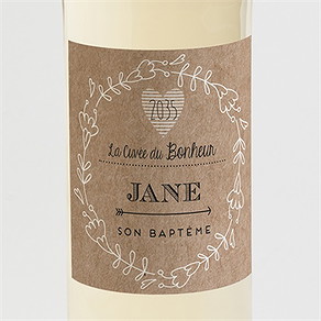 Etiquette de bouteille baptême belle histoire sacrée