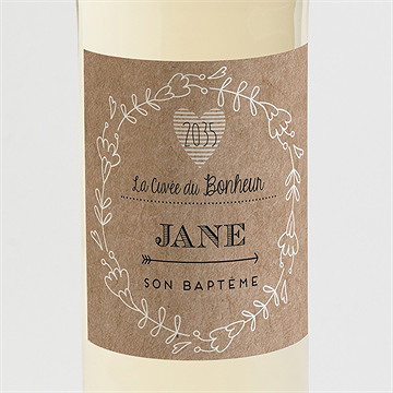 Etiquette de bouteille baptême belle histoire sacrée