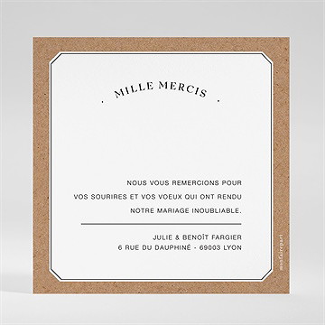 Remerciement mariage apothicaire - Dos du remerciement