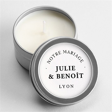 Bougie mariage apothicaire argent