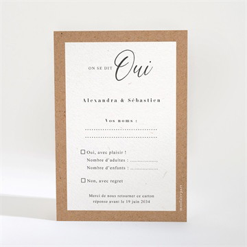 Carton réponse mariage notre absolu