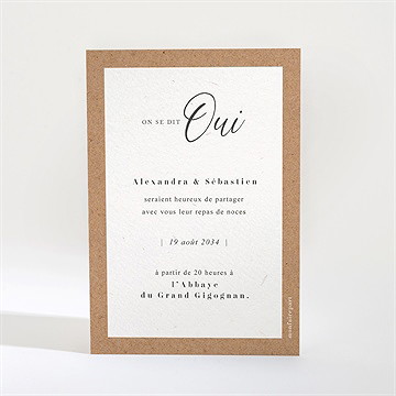 Carton d'invitation mariage notre absolu - Dos du carton