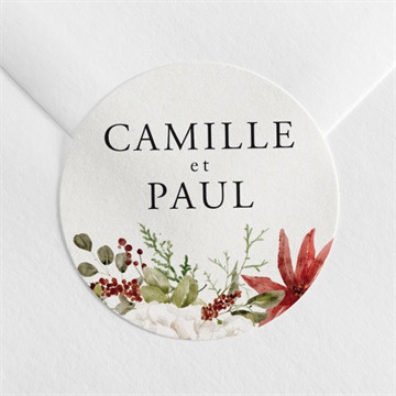 Sticker mariage fleurs d'hiver