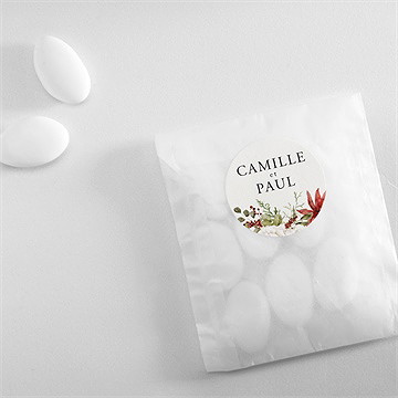 Sticker mariage fleurs d'hiver - Mise en situation