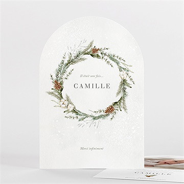 Remerciement naissance douceur d'hiver