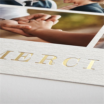 Remerciement mariage fleurs d'hiver - Marquage à chaud OR