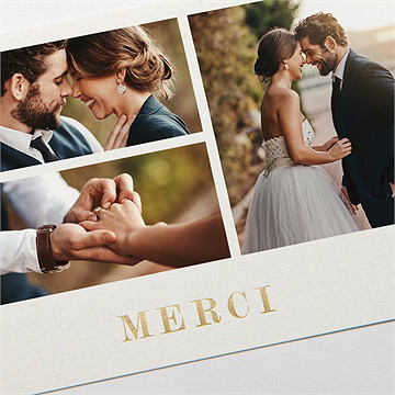 Remerciement mariage fleurs d'hiver - Détail de la carte