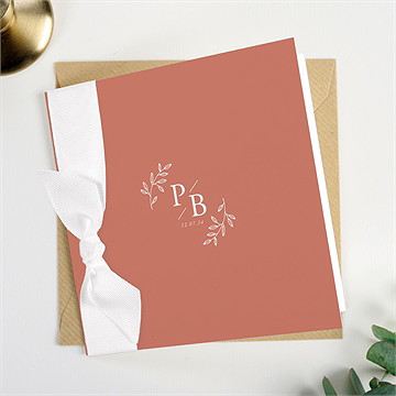 Faire-part mariage douce terracotta