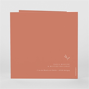 Faire-part mariage douce terracotta - Dos du faire-part