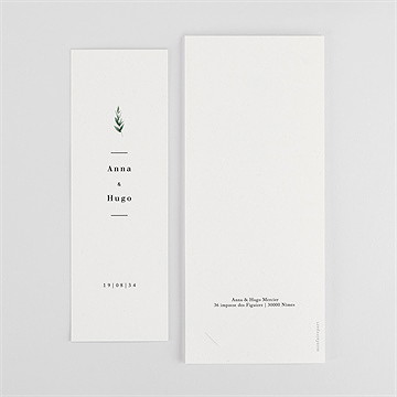 Remerciement mariage emeraude - Dos du faire-part