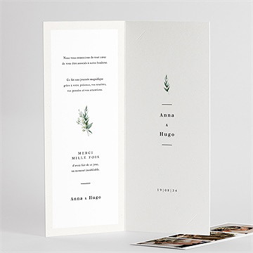 Remerciement mariage emeraude - Détail du faire-part