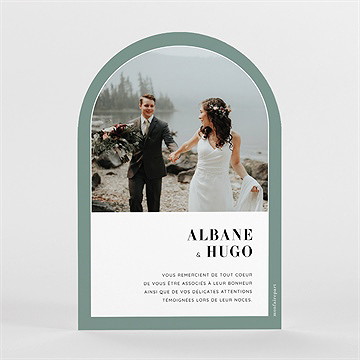 Remerciement mariage annonce minimaliste - Dos du faire-part