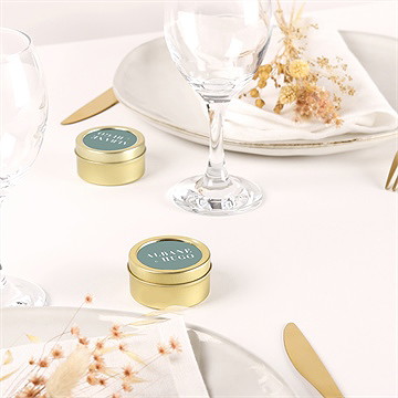 Bougie mariage annonce or - Mise en situation