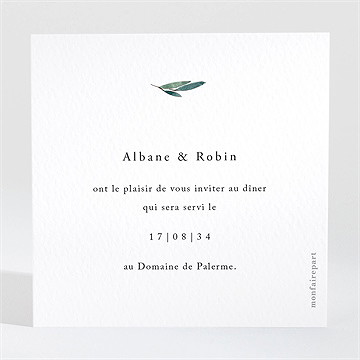 Carton d'invitation mariage notre chemin - Dos du carton