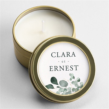 Bougie mariage tendre murmure or