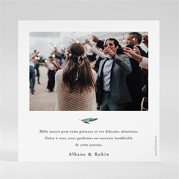 Remerciement mariage notre chemin - Dos du remerciement