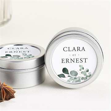 Bougie mariage tendre murmure argent