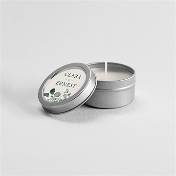 Bougie mariage tendre murmure argent - Mise en situation