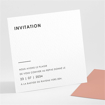 Carton d'invitation mariage terracotta initiales