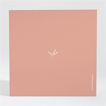 Carton d'invitation mariage terracotta initiales - Dos du carton