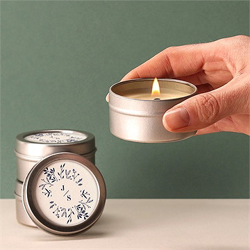 Bougie mariage notre idylle argent - Bougie allumée