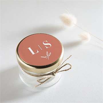 Sticker mariage terracotta initiales