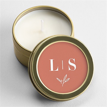 Bougie mariage terracotta initiales