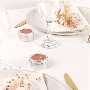 Bougie mariage beauté classique argent - Mise en situation
