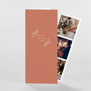 Remerciement mariage douce terracotta étui