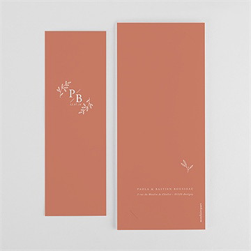 Remerciement mariage douce terracotta - Dos du faire-part