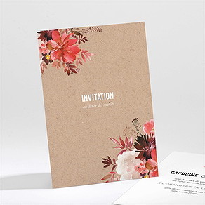 Carton d'invitation mariage floral