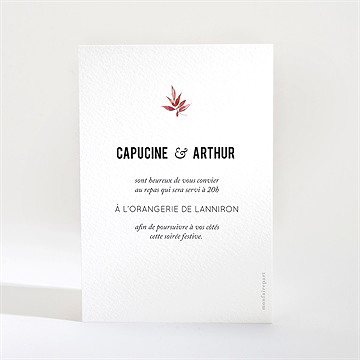 Carton d'invitation mariage floral - Dos du carton