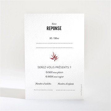 Carton réponse mariage floral - Dos du carton