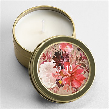 Bougie mariage floral or