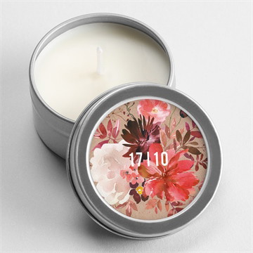 Bougie mariage floral argent