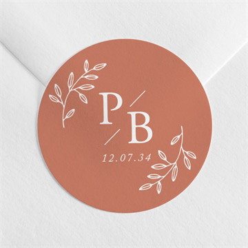 Sticker mariage douce terracotta étui
