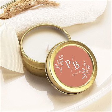 Bougie mariage douce terracotta or