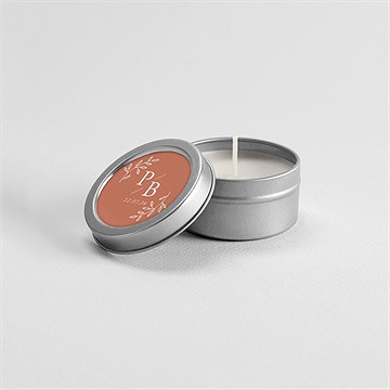 Bougie mariage douce terracotta argent - Mise en situation
