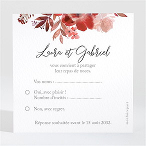 Carton réponse mariage bordeaux