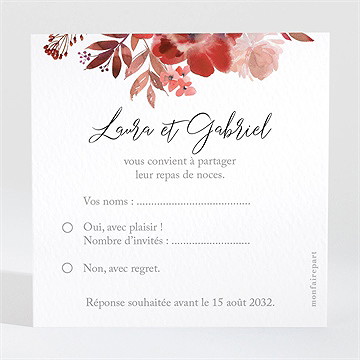 Carton réponse mariage bordeaux