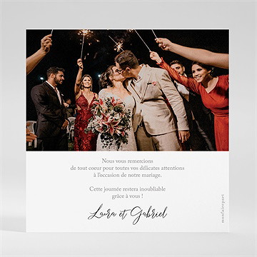 Remerciement mariage bordeaux - Dos du remerciement